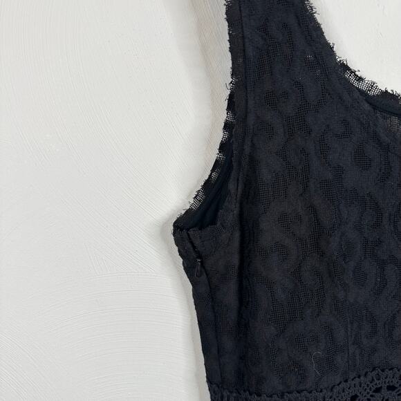 Free People Black Daisy Chain Semo-Sheer Lace Crochet Dress - Picture 6 of 9